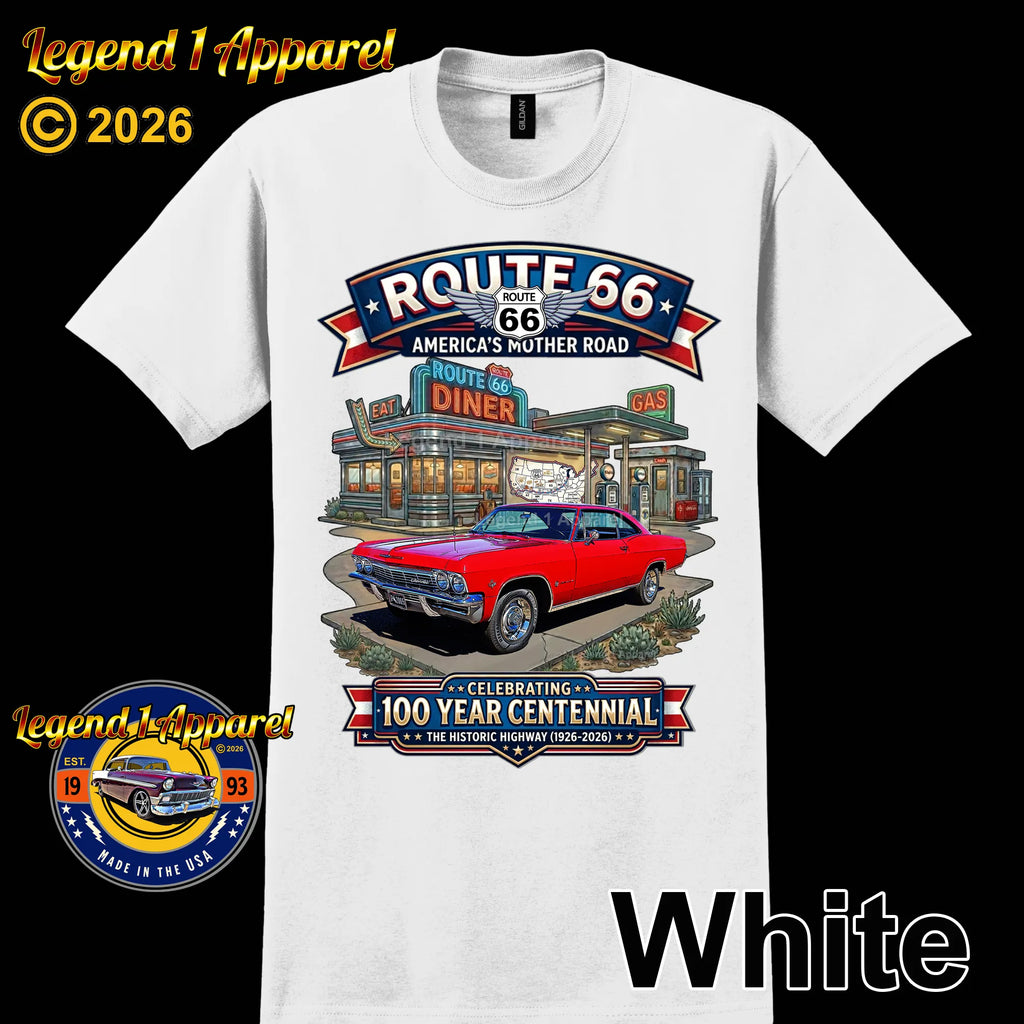 1965 Chevrolet Impala SS Classic Car Graphic Tee – Route 66 Centennial T-Shirt