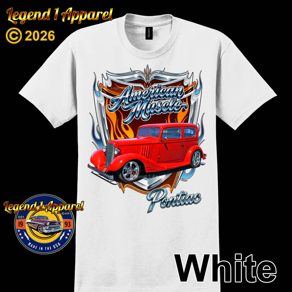 1933 Pontiac Coupe American Muscle T-Shirt – 33 5 Window Coupe Ford Car Graphic Tee
