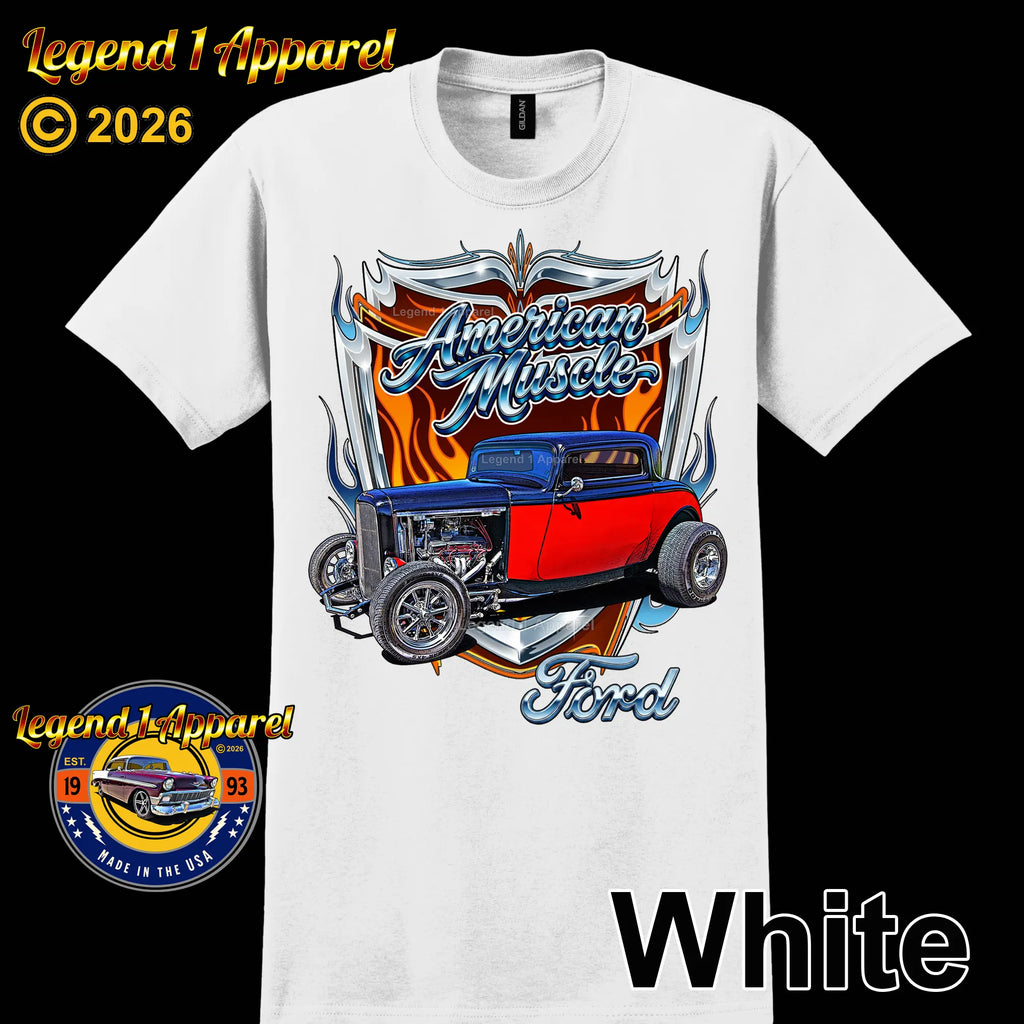 1932 Ford Coupe American Muscle T-Shirt – 32 Deuce Coupe Ford Car Graphic Tee
