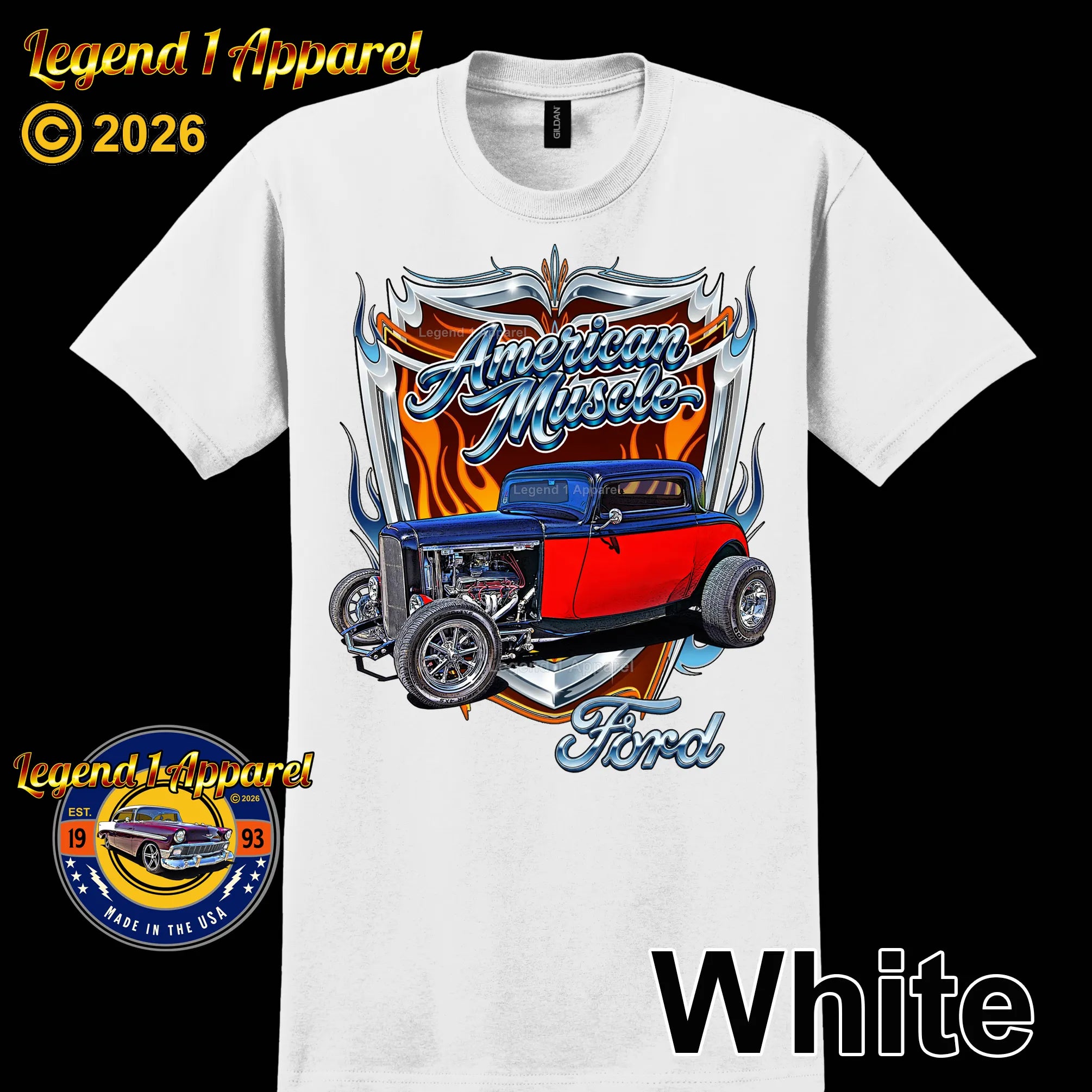 1932 Ford Coupe American Muscle T-Shirt – 32 Deuce Coupe Ford Car Graphic Tee