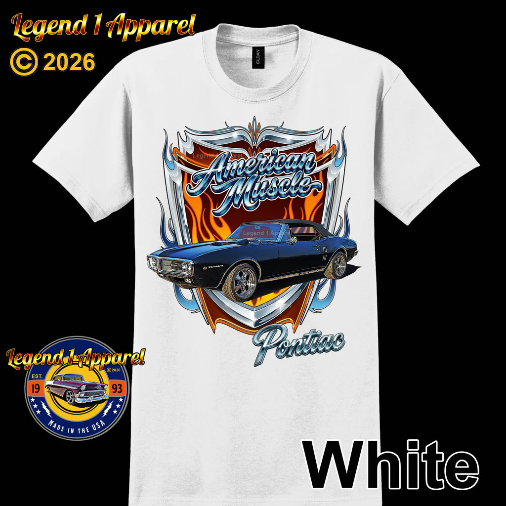 1967 Pontiac Firebird American Muscle T-Shirt – 67 Firebird Classic Car Graphic Tee