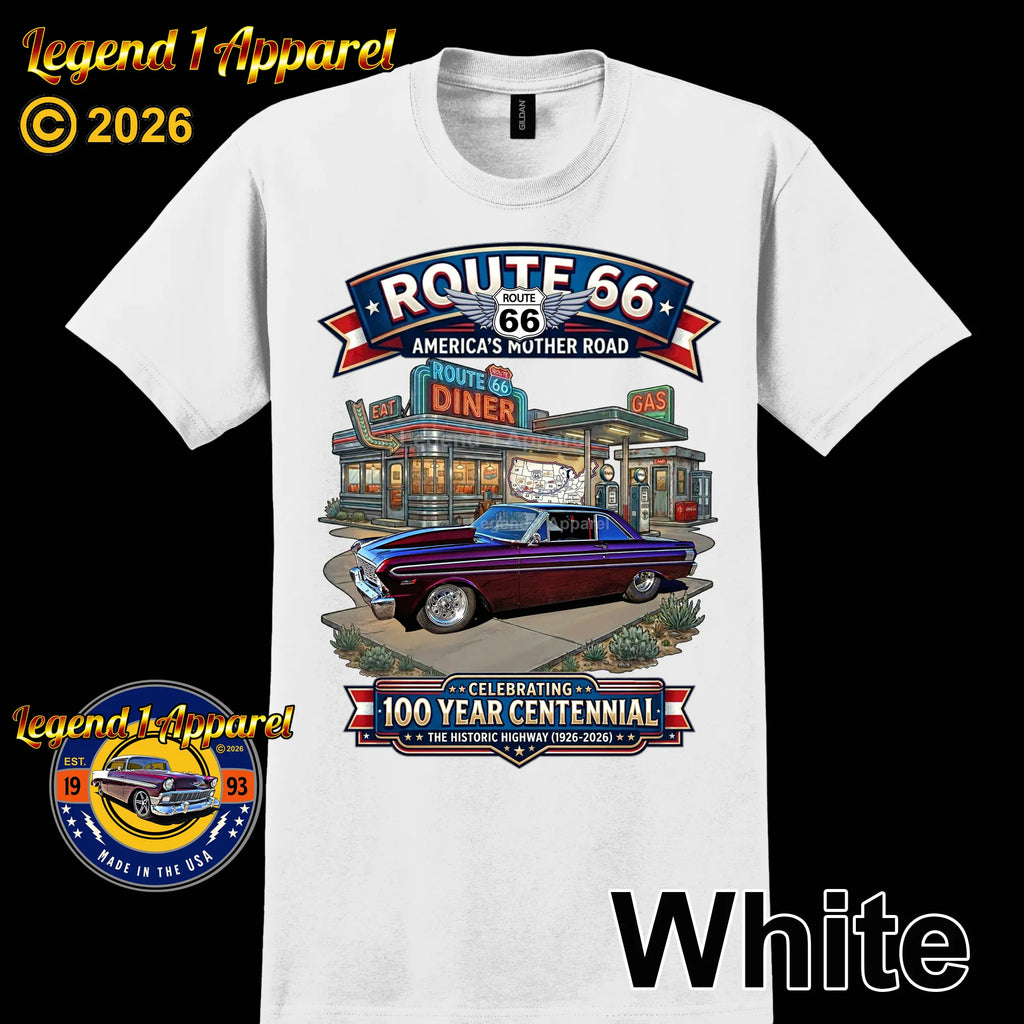1964 Ford Falcon Classic Car Graphic Tee – Route 66 Centennial T-Shirt
