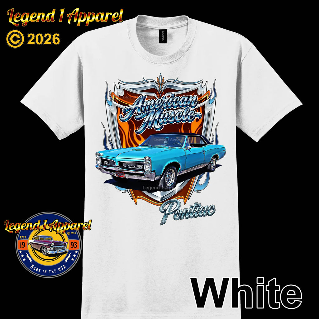 1967 Pontiac GTO American Muscle T-Shirt – 67 GTO Classic Car Graphic Tee