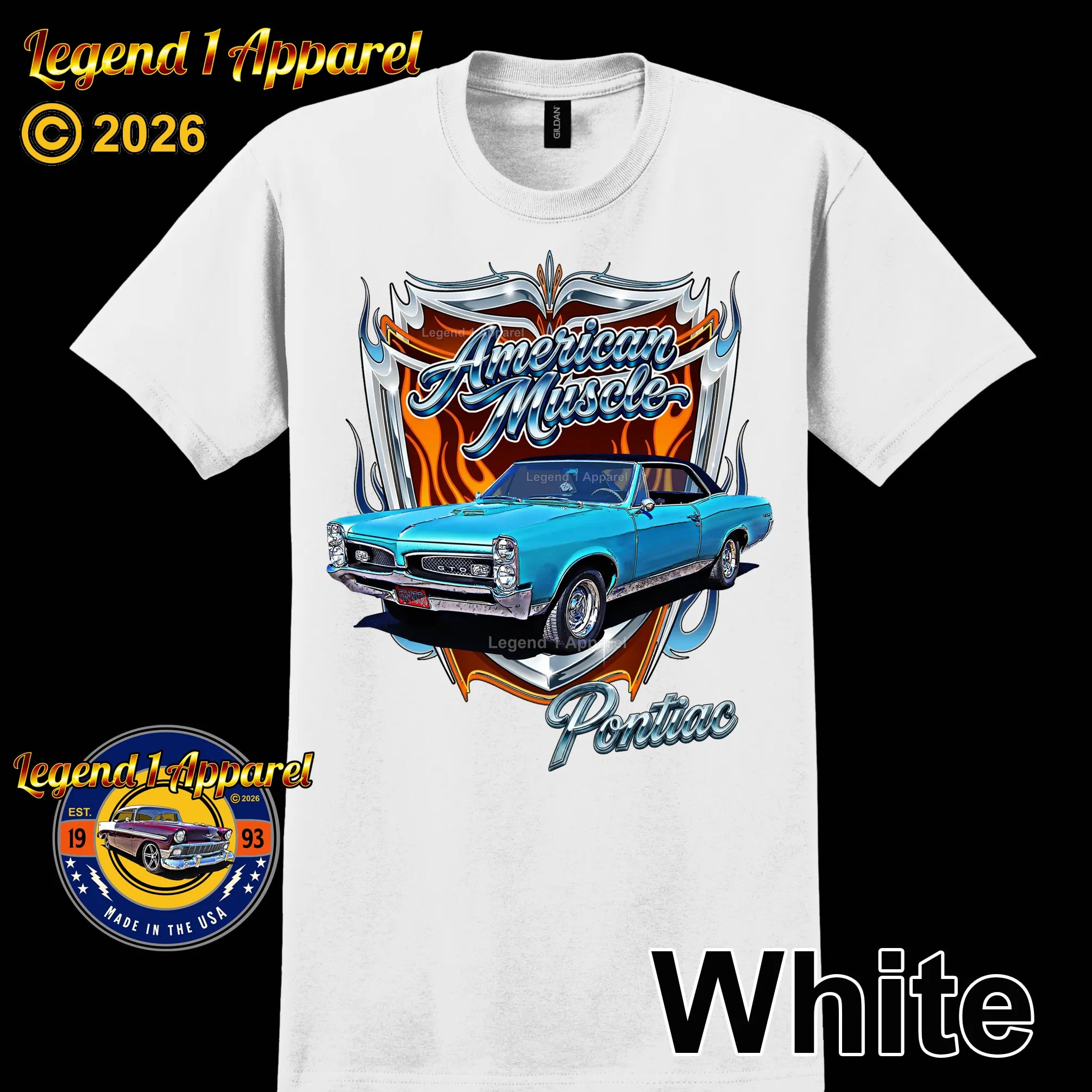 1967 Pontiac GTO American Muscle T-Shirt – 67 GTO Classic Car Graphic Tee