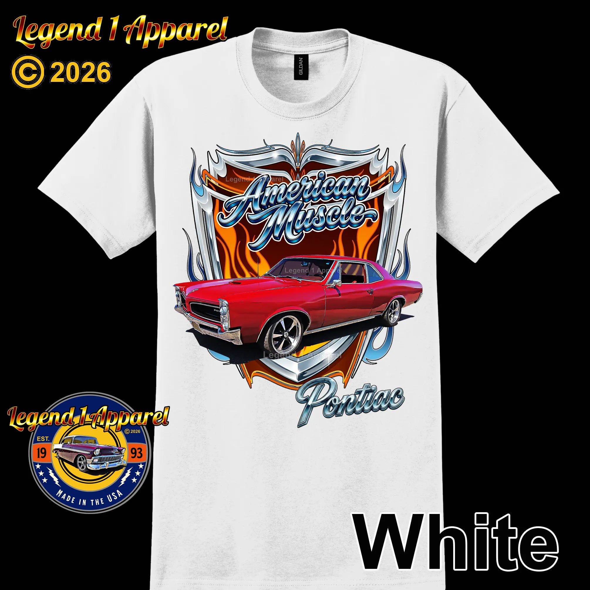 1965 Pontiac Le Mans American Muscle T-Shirt – 65 Lemans Classic Car Graphic Tee