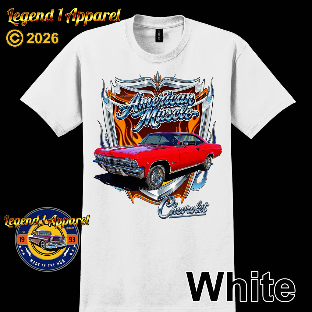 1965 Chevrolet Impala SS American Muscle T-Shirt – 65 Chevy Classic Car Graphic Tee