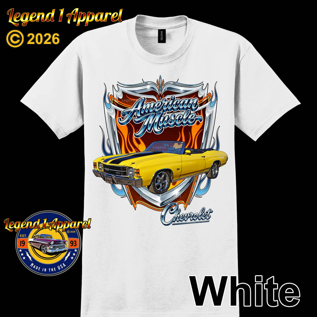 1971 Chevrolet Chevelle SS American Muscle T-Shirt – 71 Chevy Classic Car Graphic Tee