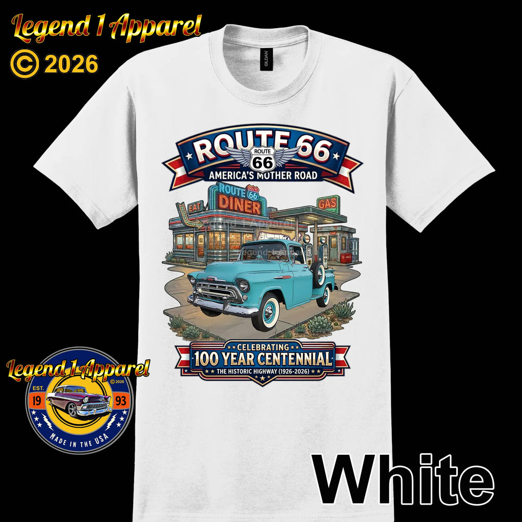 1957 Chevrolet Pick Up 3100 Classic Truck Graphic Tee – Route 66 Centennial T-Shirt