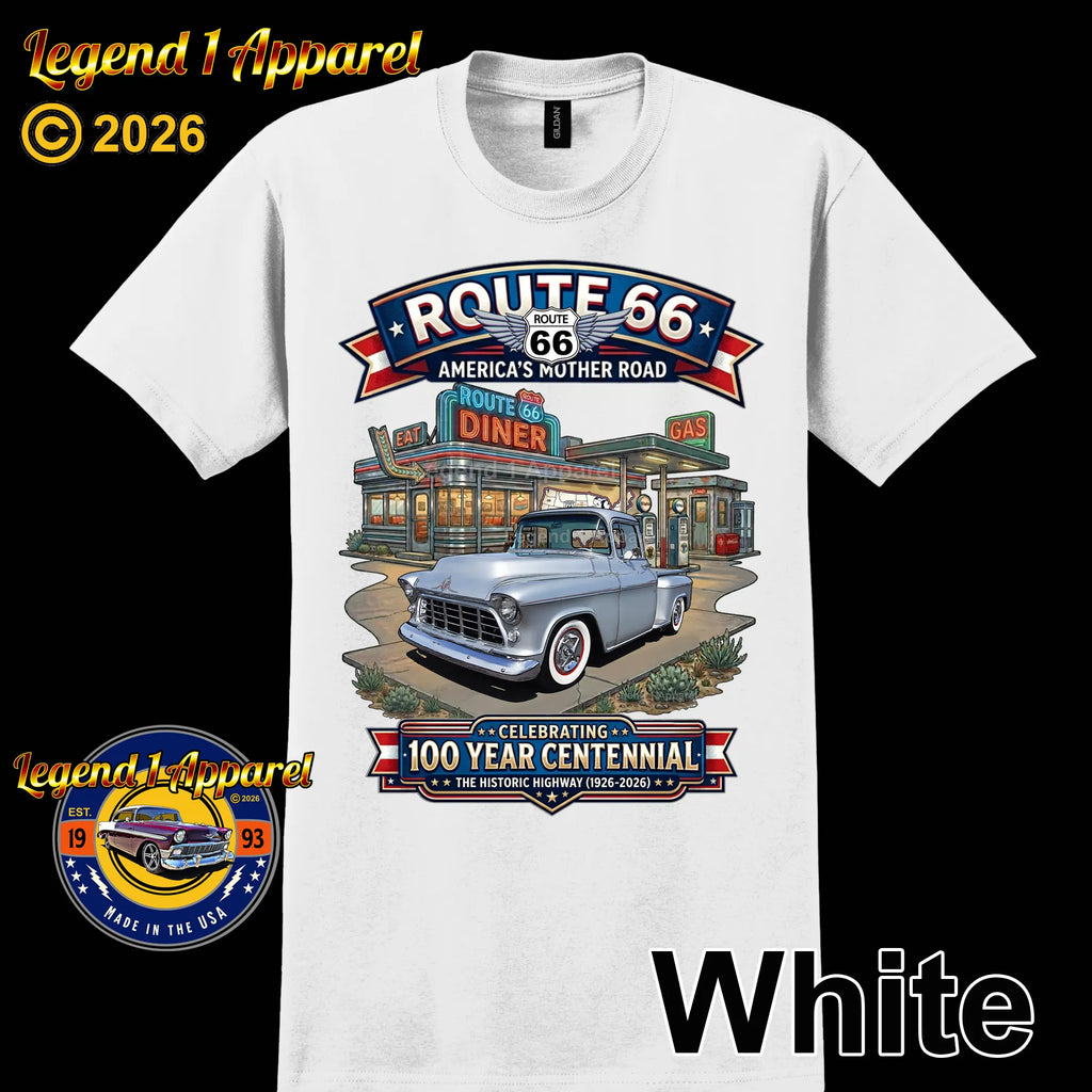 1955 Chevrolet Pick up Classic Truck Graphic Tee – Route 66 Centennial T-Shirt