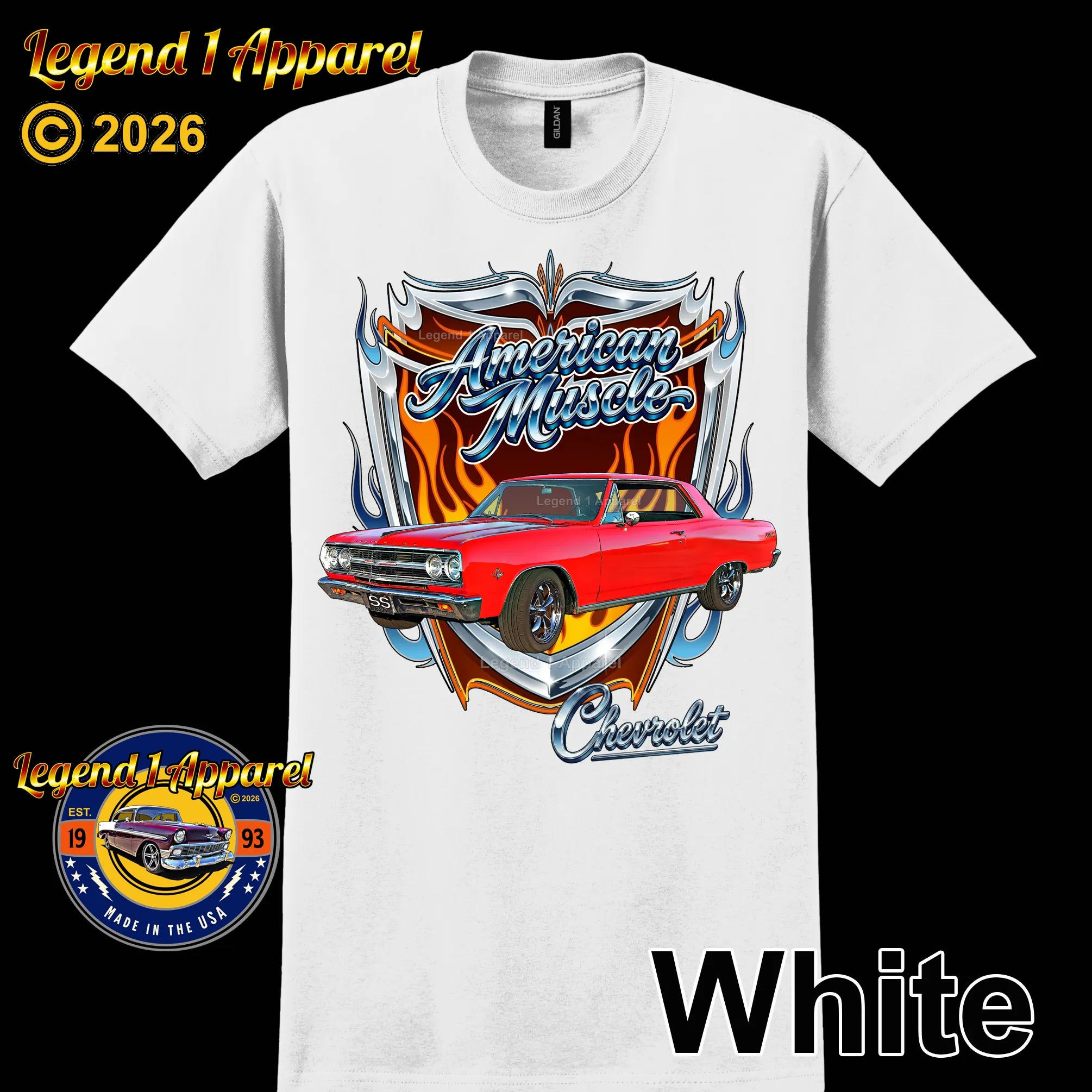 1965 Chevrolet Chevelle SS American Muscle T-Shirt – 65 Chevy Classic Car Graphic Tee