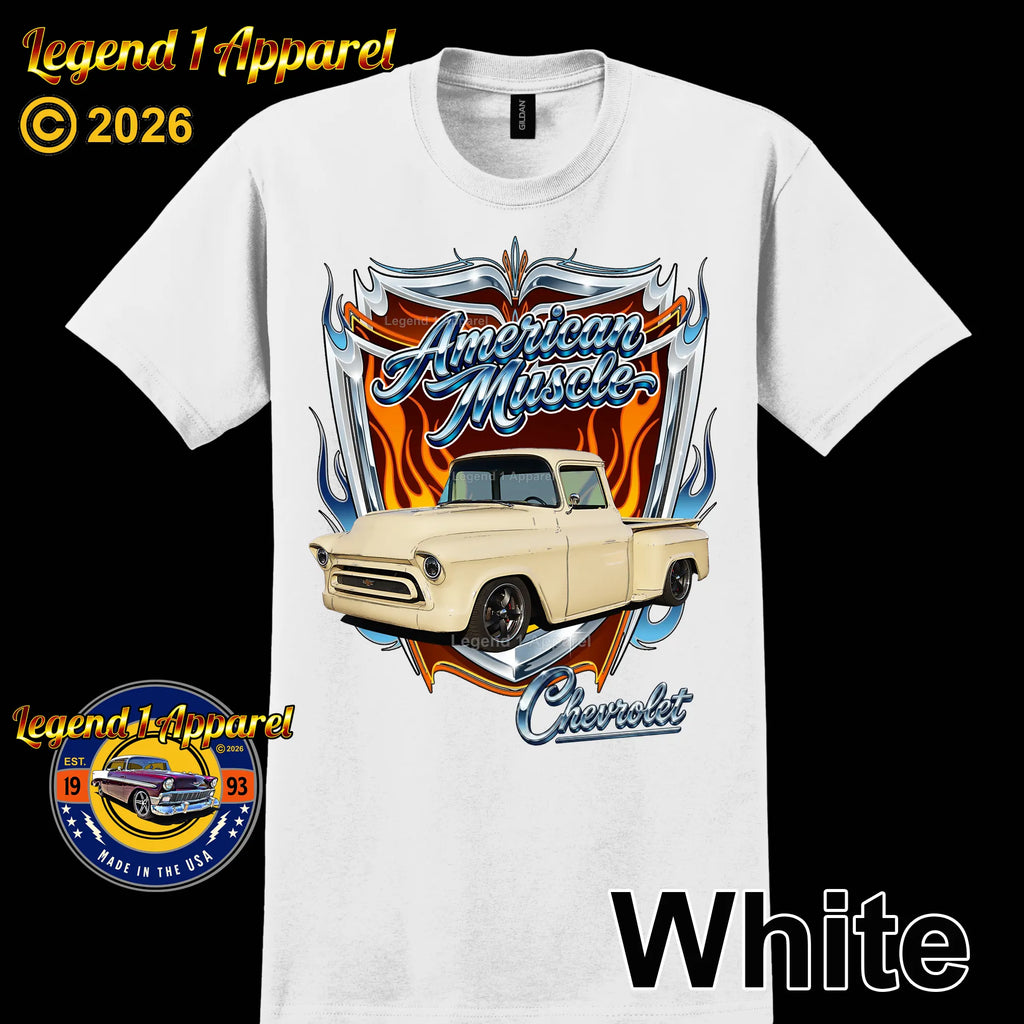 1957 Chevrolet Truck American Muscle T-Shirt – 57 Chevy Classic Pick Up Graphic Tee