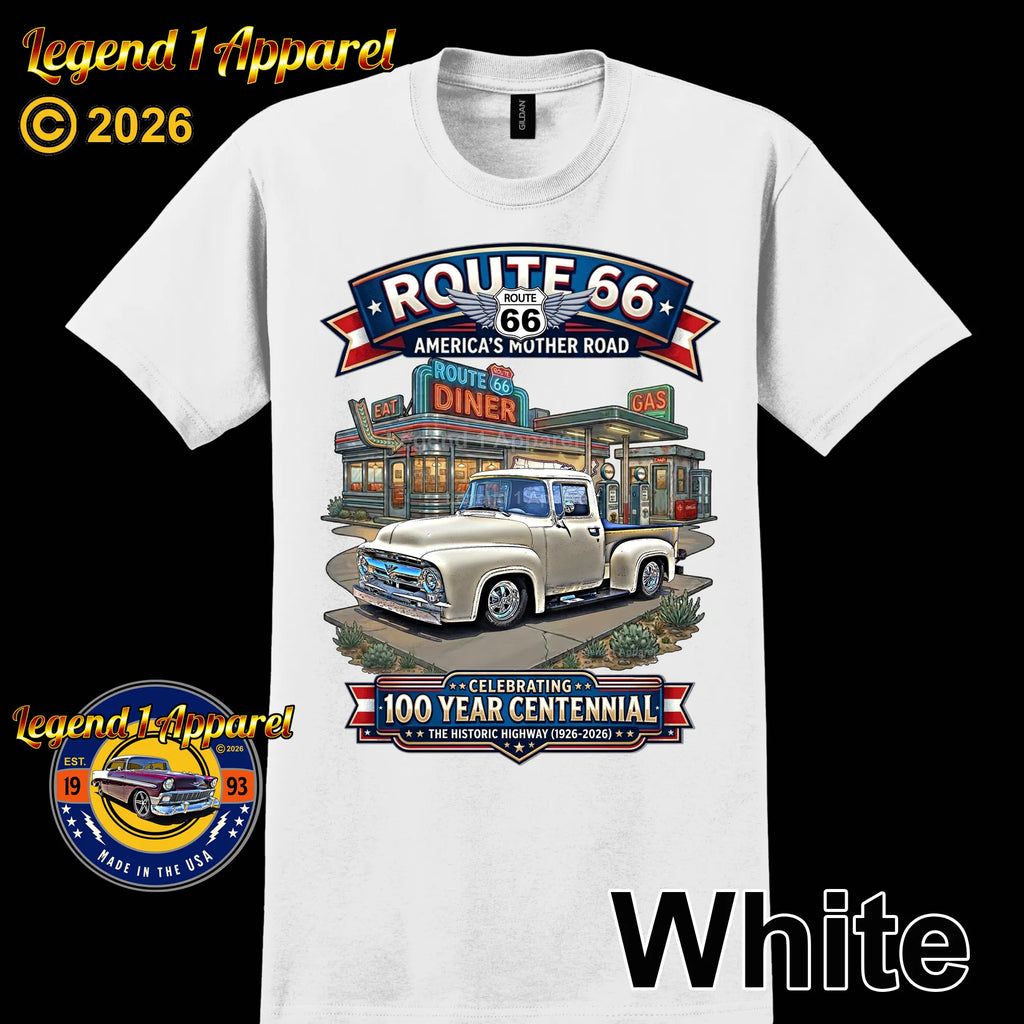 1956 Ford F100 Pick up Classic Truck Graphic Tee – Route 66 Centennial T-Shirt
