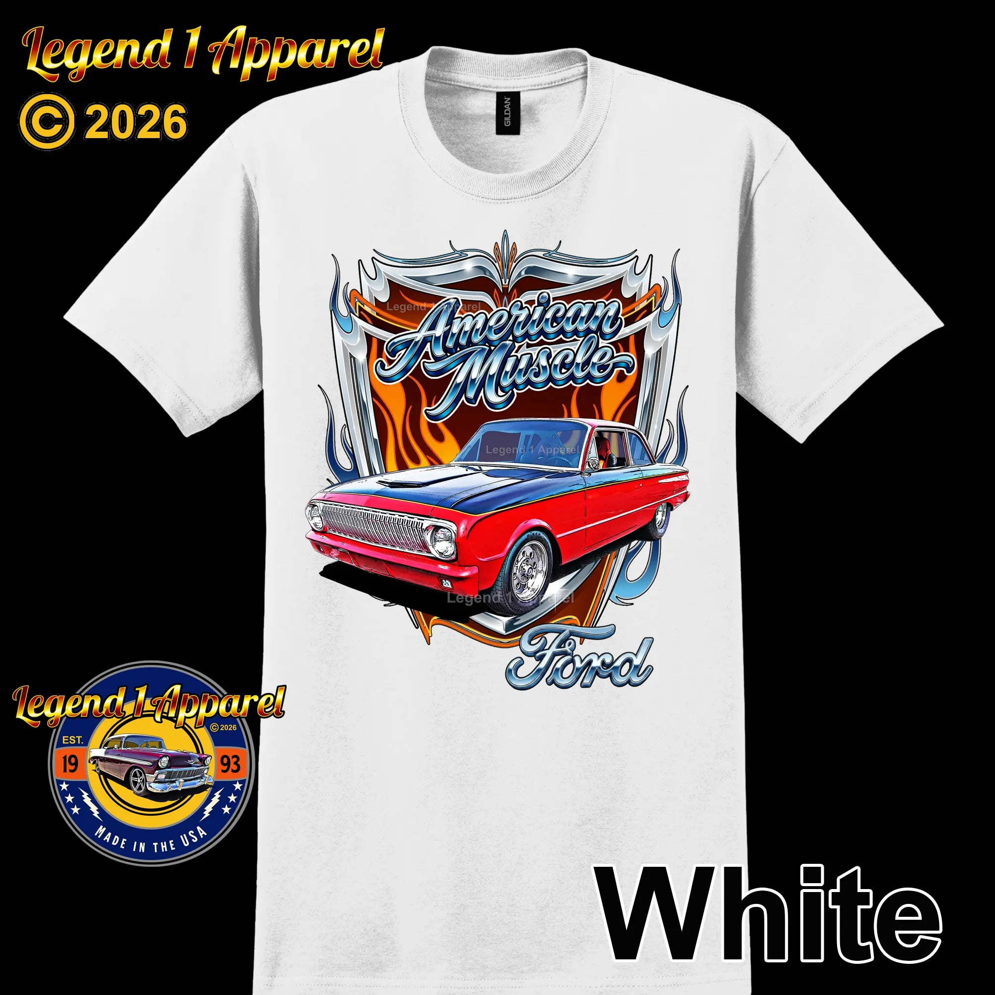 1963 Ford Falcon American Muscle T-Shirt –63 Ford Coupe Car Graphic Tee