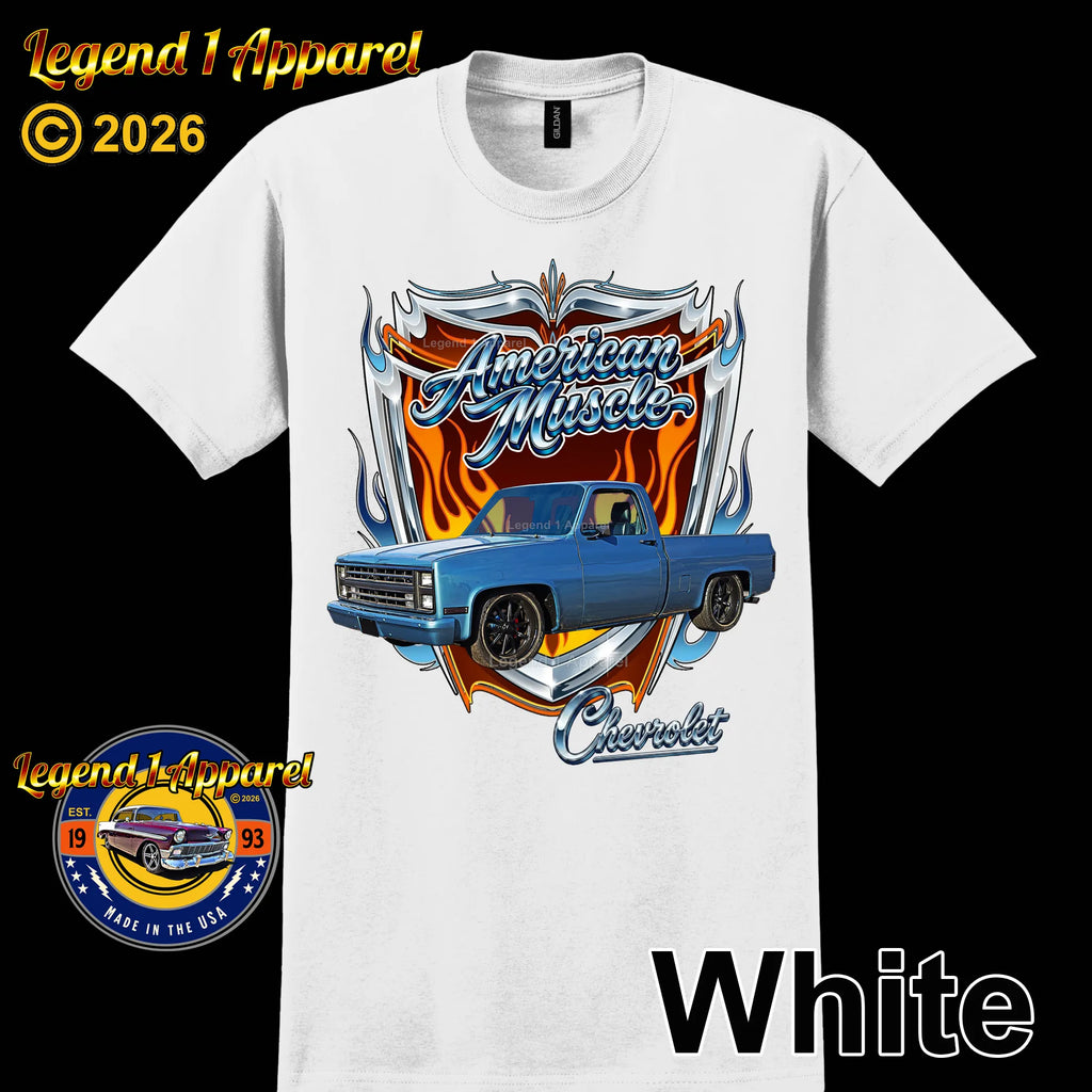 1986 Chevrolet Truck American Muscle T-Shirt – 86 Chevy C10 Classic Pick Up Graphic Tee