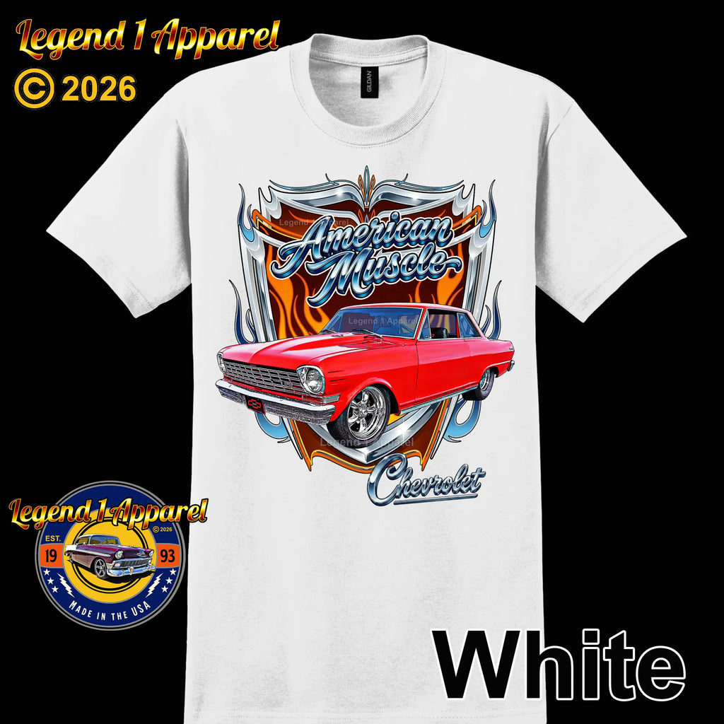 1964 Chevrolet Nova SS American Muscle T-Shirt – 64 Chevy Classic Car Graphic Tee
