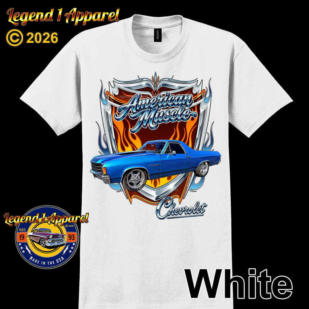 1972 Chevrolet El Camino SS American Muscle T-Shirt – 72 Chevy Classic Truck Graphic Tee