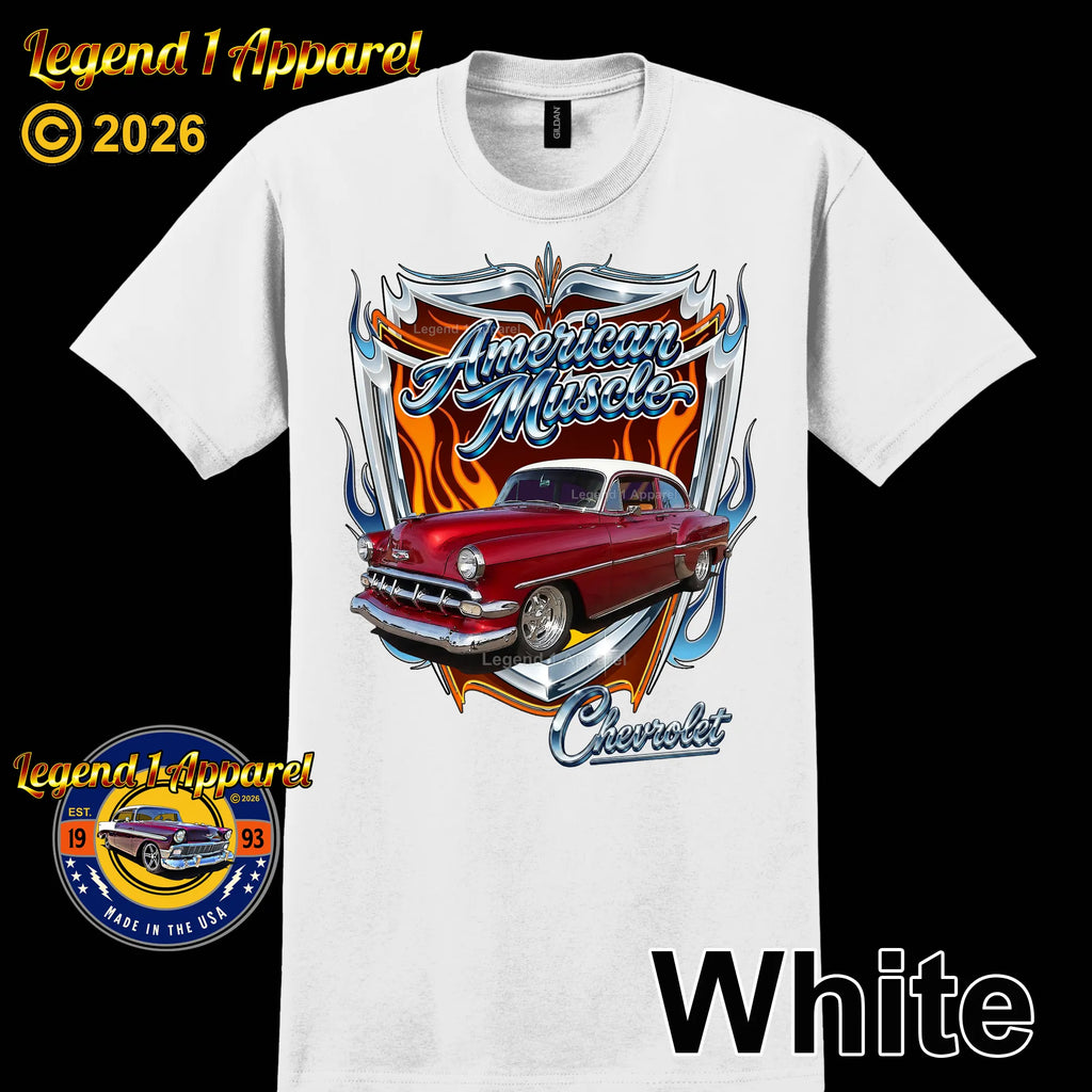 1954 Chevy Bel Air American Muscle T-Shirt –54 Chevrolet Bel Air Classic Car Graphic Tee