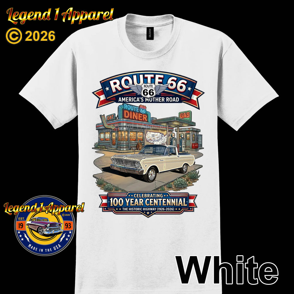 1965 Ford Ranchero Classic Car Graphic Tee – Route 66 Centennial T-Shirt