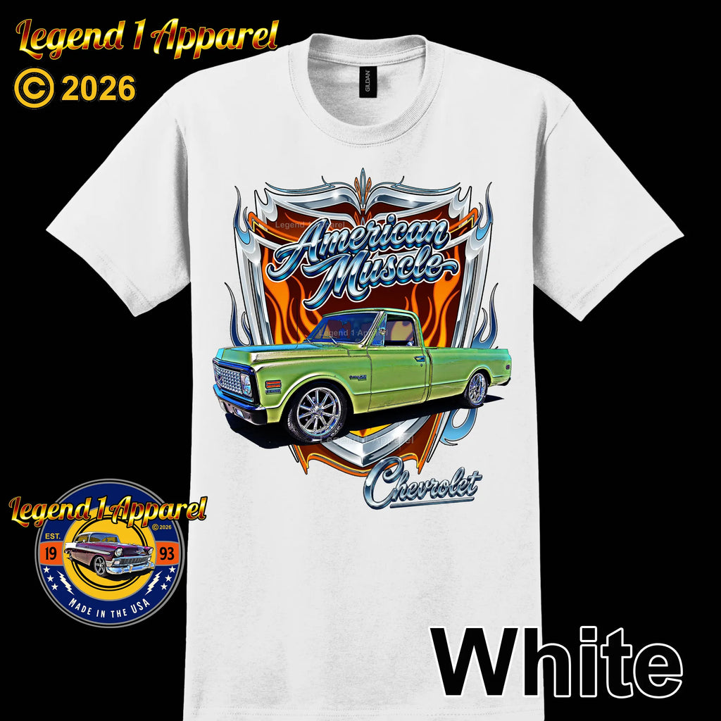 1972 Chevrolet Truck American Muscle T-Shirt – 72 Chevy C10 Classic Pick Up Graphic Tee