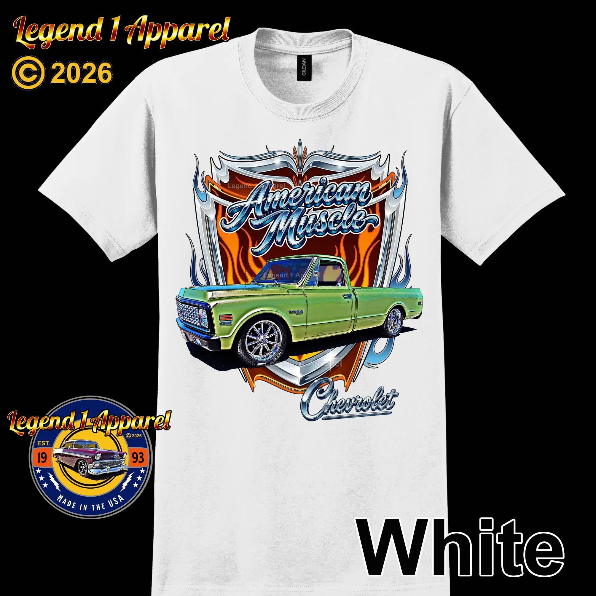 1972 Chevrolet Truck American Muscle T-Shirt – 72 Chevy C10 Classic Pick Up Graphic Tee
