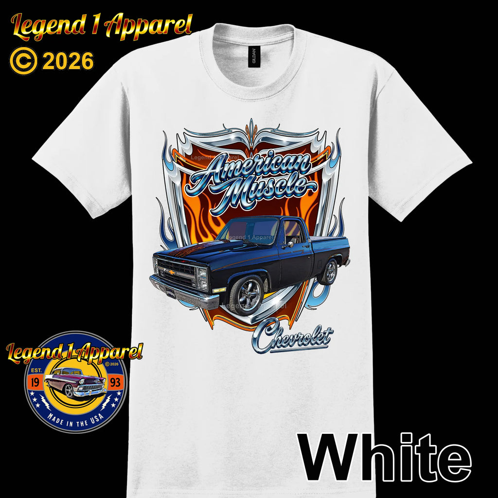 1985 Chevrolet Truck American Muscle T-Shirt – 85 Chevy C10 Classic Pick Up Graphic Tee