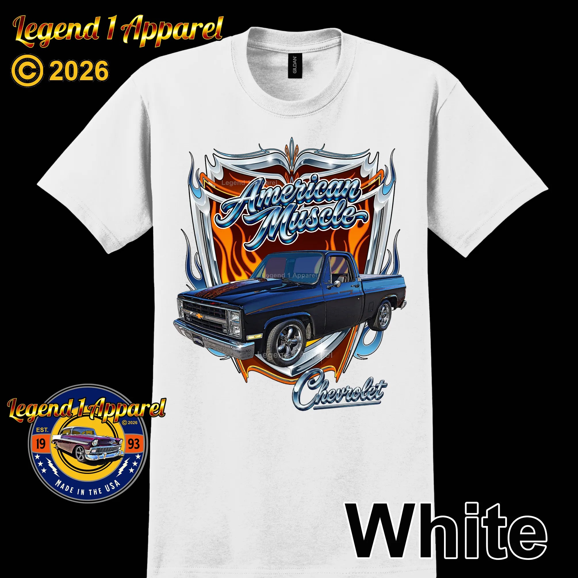 1985 Chevrolet Truck American Muscle T-Shirt – 85 Chevy C10 Classic Pick Up Graphic Tee