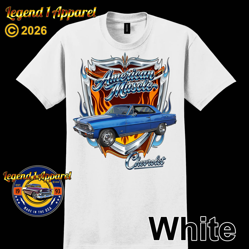 1967 Chevrolet Nova SS American Muscle T-Shirt – 67 Chevy Classic Car Graphic Tee