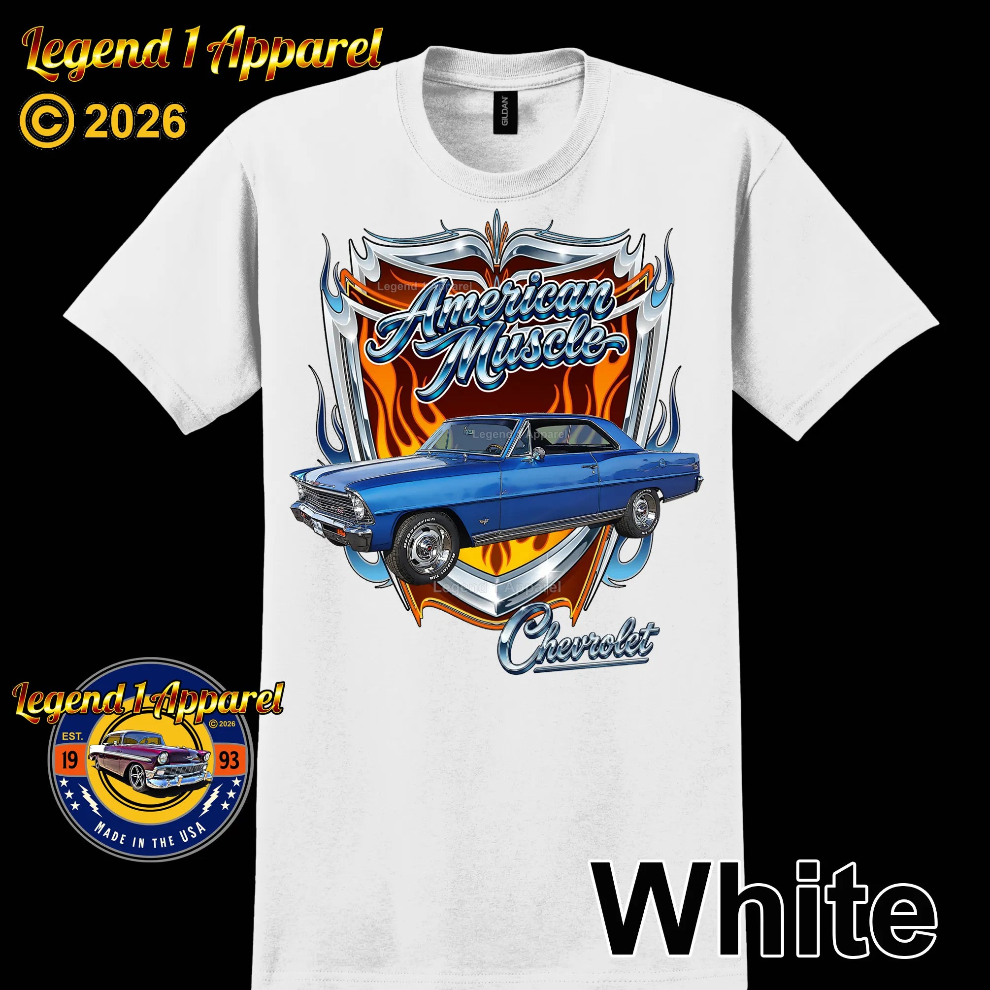 1967 Chevrolet Nova SS American Muscle T-Shirt – 67 Chevy Classic Car Graphic Tee