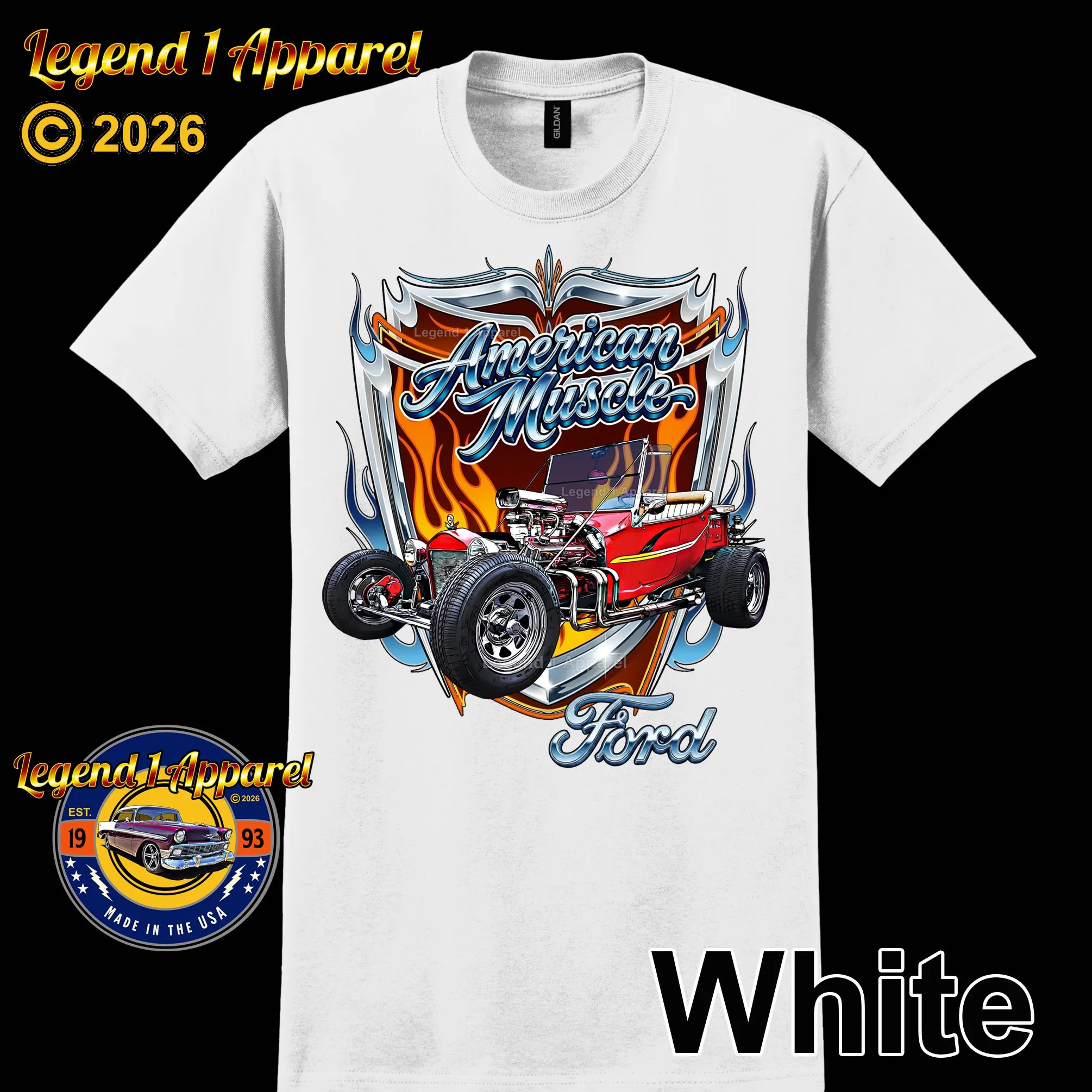 1923 Ford T Bucket American Muscle T-Shirt – 23 Ford Car Graphic Tee