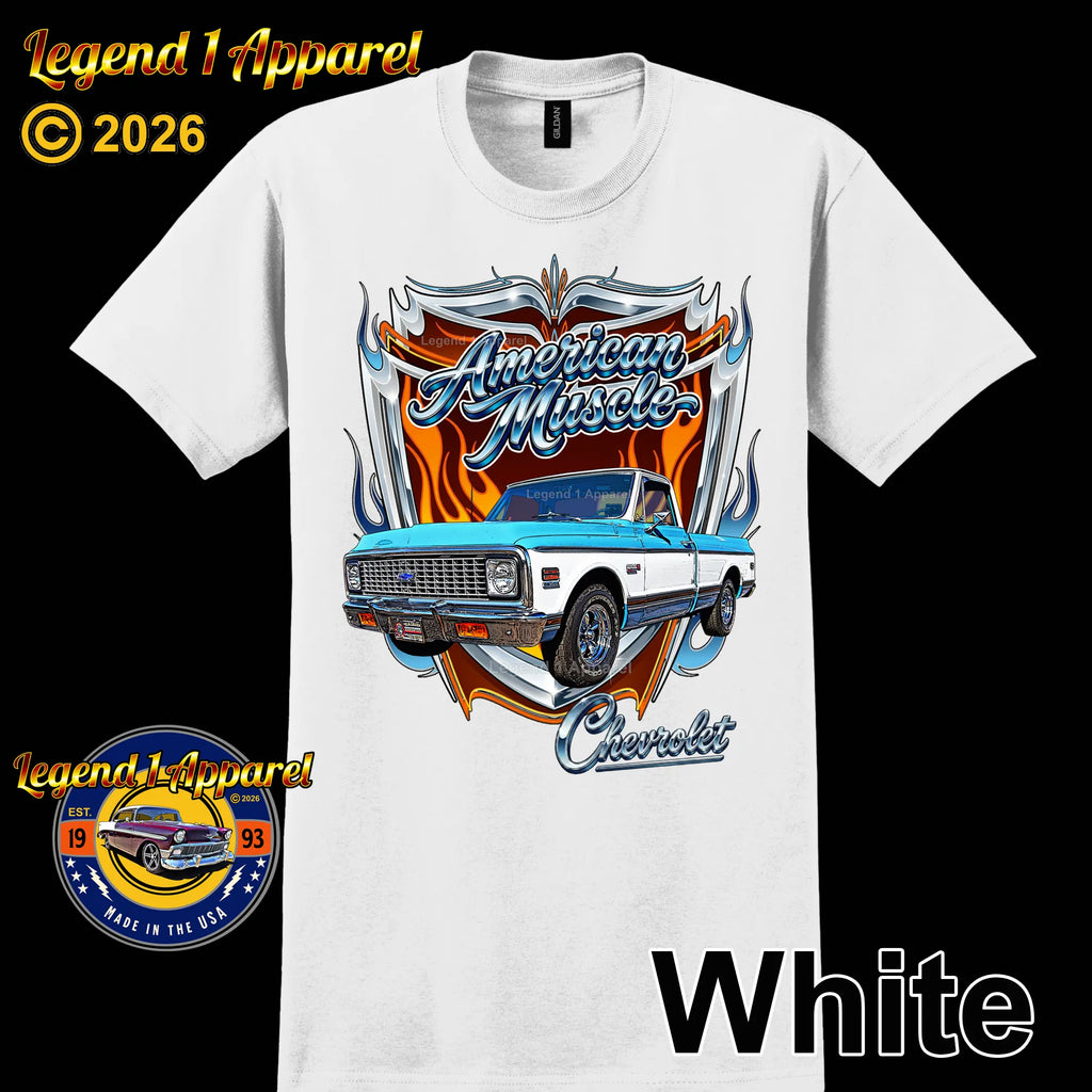 1972 Chevrolet Truck American Muscle T-Shirt – 72 Chevy C10 Classic Pick Up Graphic Tee