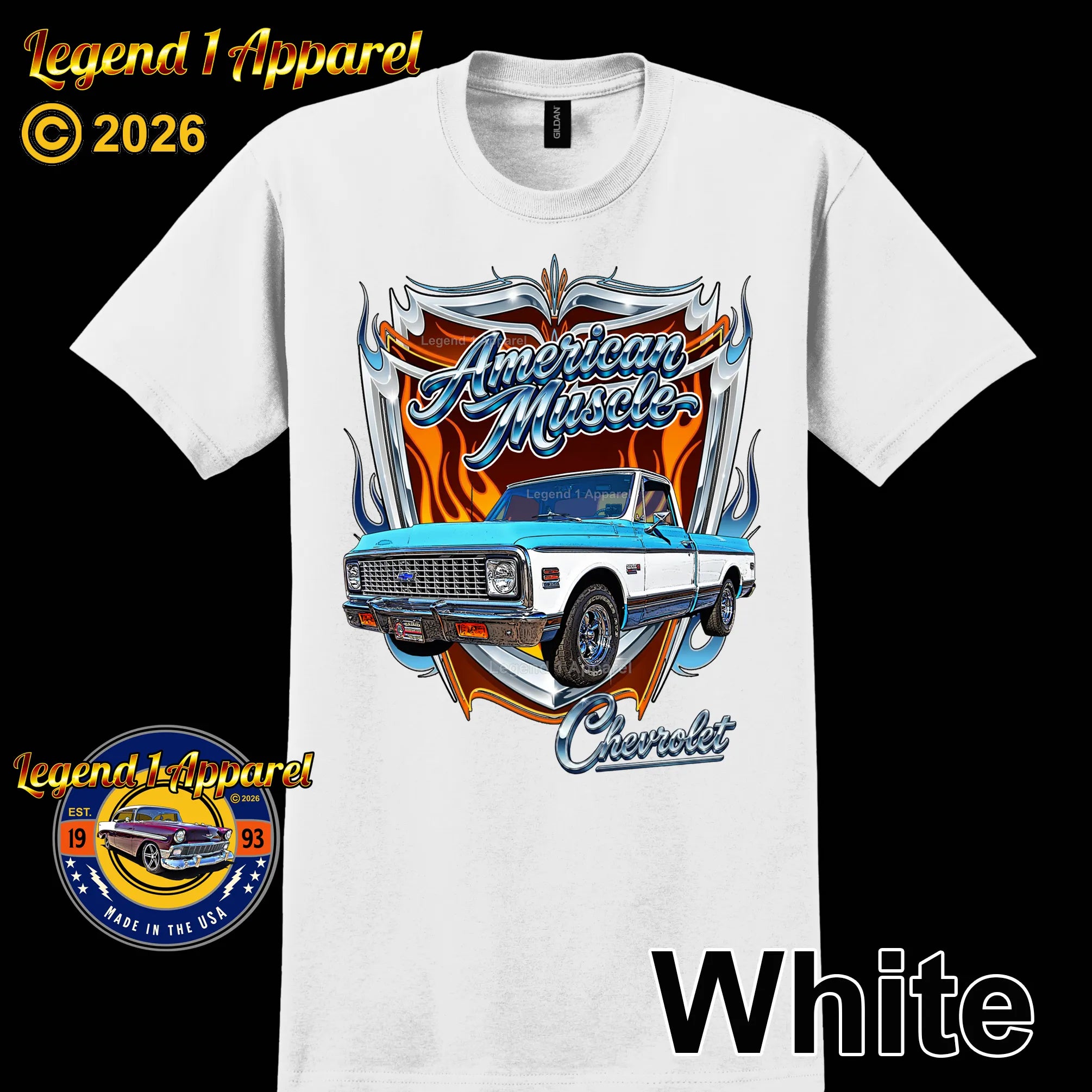 1972 Chevrolet Truck American Muscle T-Shirt – 72 Chevy C10 Classic Pick Up Graphic Tee