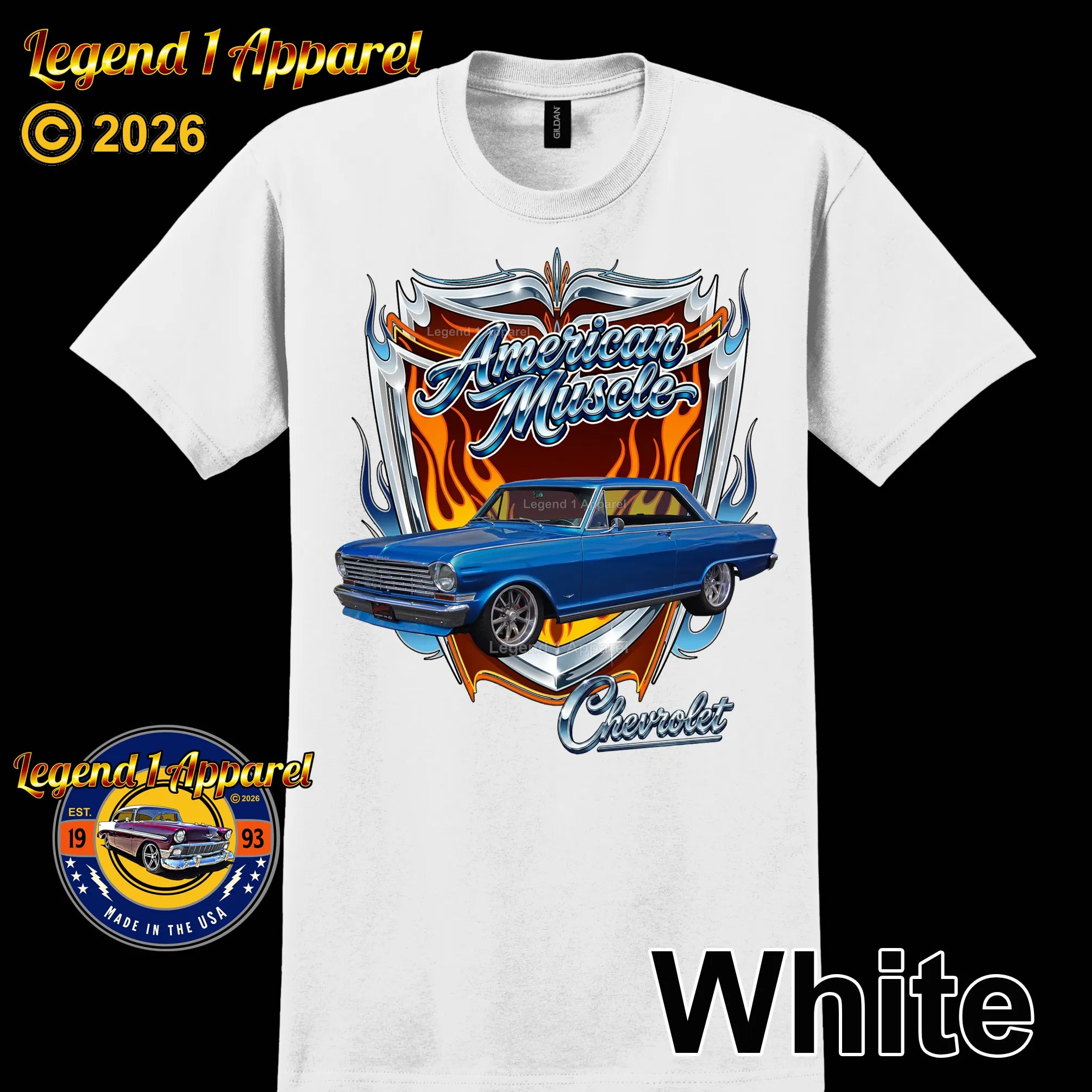 1963 Chevrolet Nova SS American Muscle T-Shirt – 63 Chevy Classic Car Graphic Tee