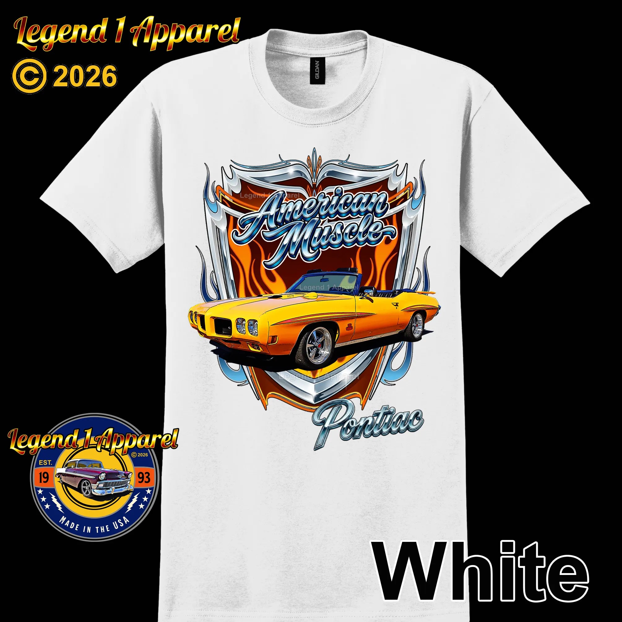 1970 Pontiac GTO American Muscle T-Shirt – 70 Judge GTO Classic Car Graphic Tee
