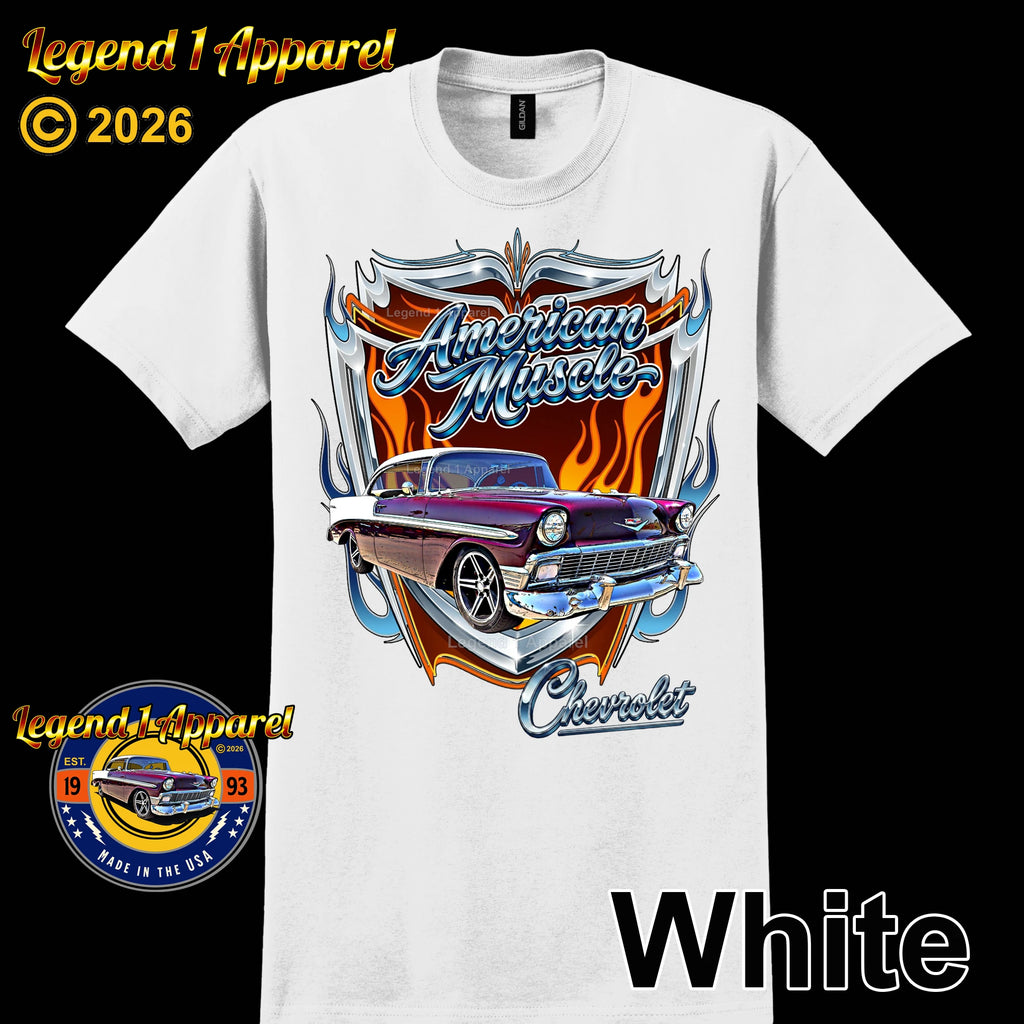 1956 Chevy Bel Air American Muscle T-Shirt –56 Chevrolet Bel Air Classic Car Graphic Tee