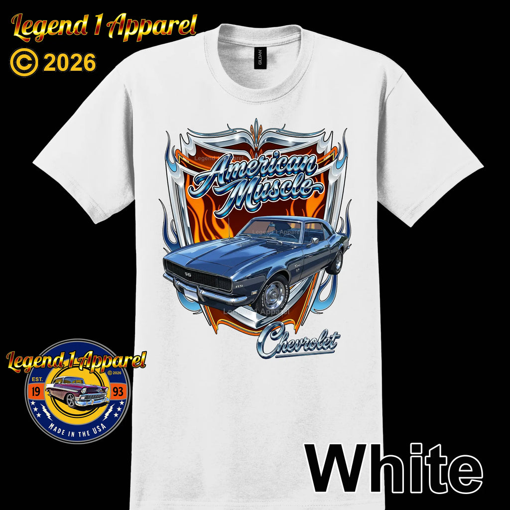 1968 Chevrolet Camaro American Muscle T-Shirt – 68 Chevy Classic Car Graphic Tee