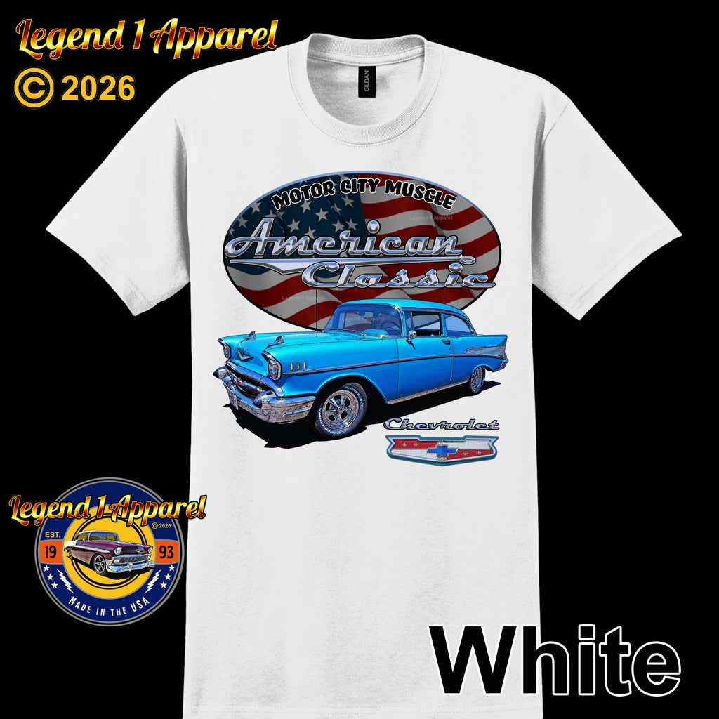 1957 Chevrolet Bel Air Coupe - American Classic Muscle Car T-shirt