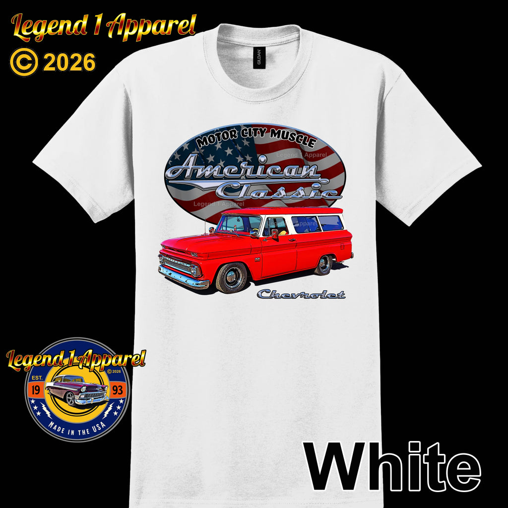 1966 Chevrolet Suburban Carryall - American Classic Muscle Truck T-shirt