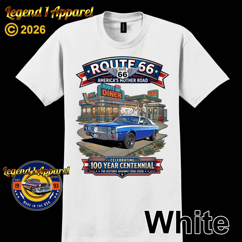 1969 AMC Javelin Classic Car Graphic Tee – Route 66 Centennial T-Shirt (Copy)