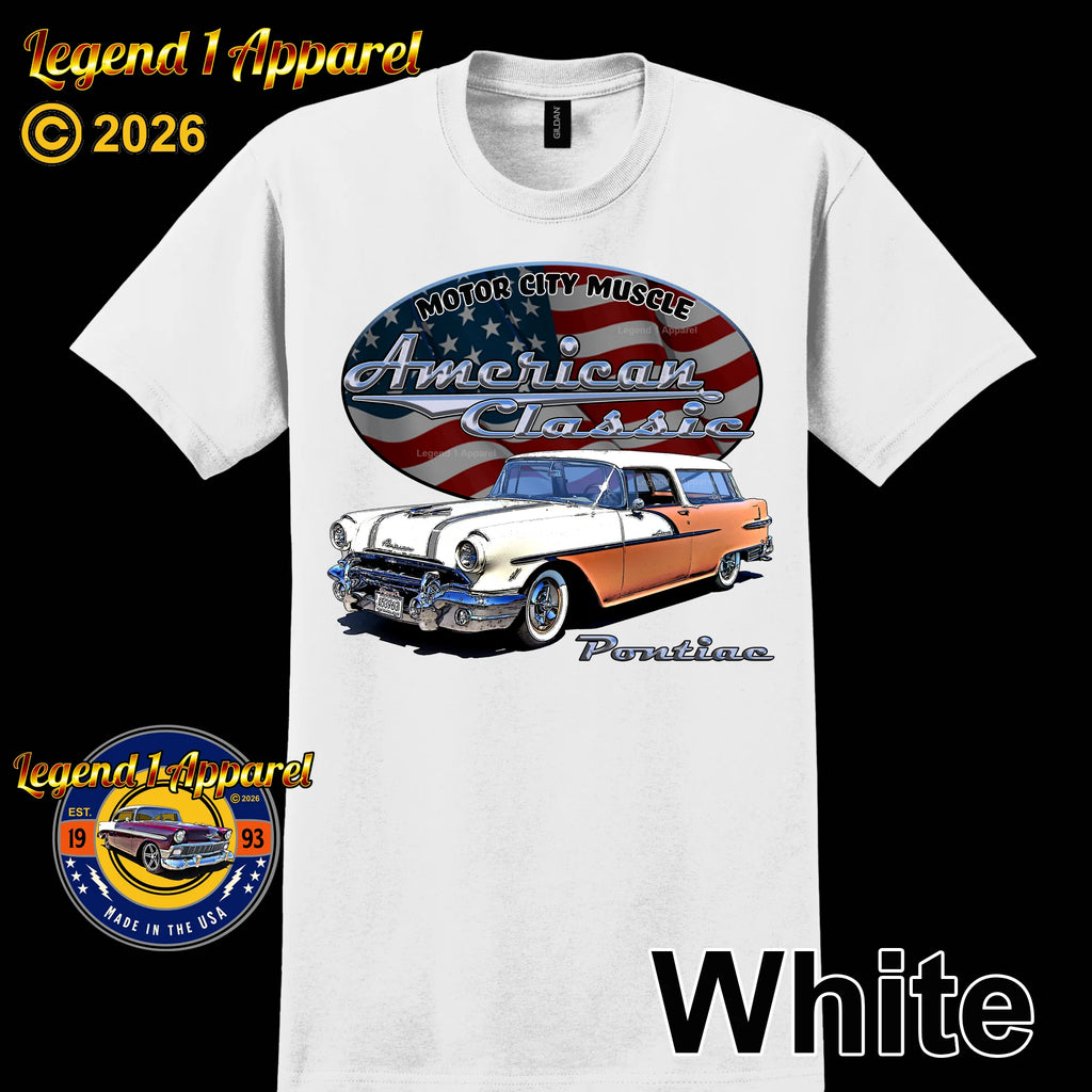 1955 Pontiac Safari Station Wagon - American Classic Muscle Car T-shirt