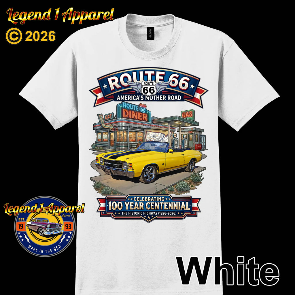 1971 Chevrolet Chevelle SS Classic Car Graphic Tee – Route 66 Centennial T-Shirt