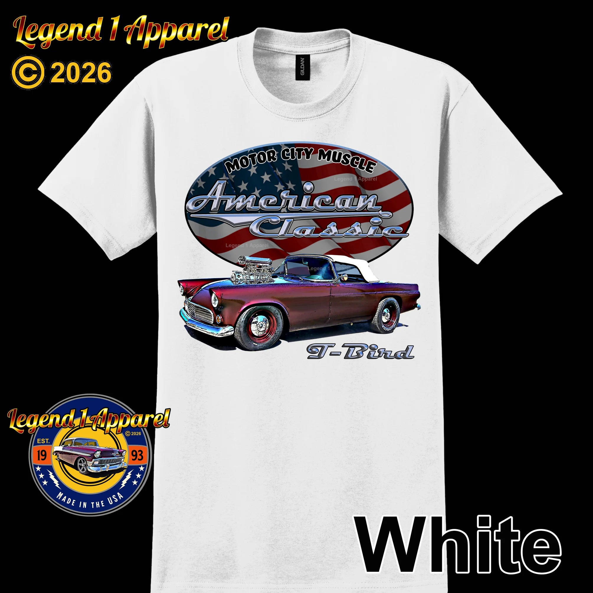 1955 Ford Thunderbird - American Classic Muscle Car T-shirt