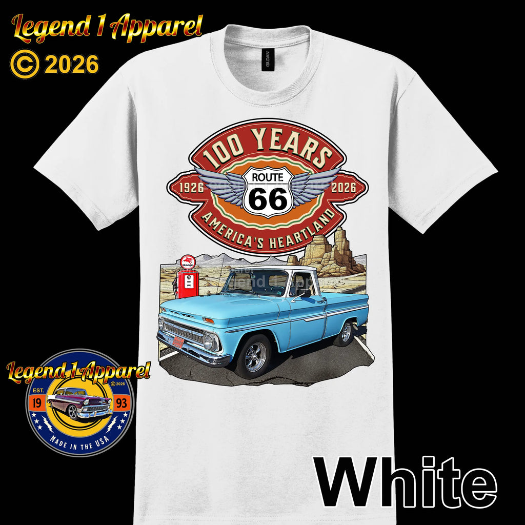 1964 Chevrolet Pick up Classic Truck Graphic Tee – Route 66 100 Years T-Shirt