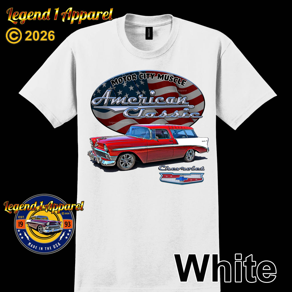 1956 Chevrolet Bel Air Nomad - American Classic Muscle Car T-shirt