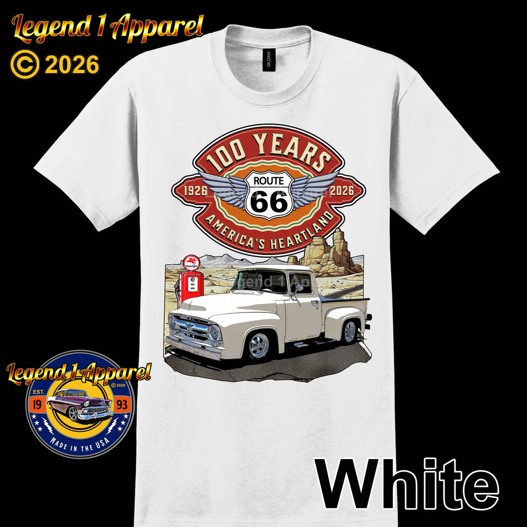 1956 Ford Pick Up Classic Truck Graphic Tee – Route 66 100 Years T-Shirt
