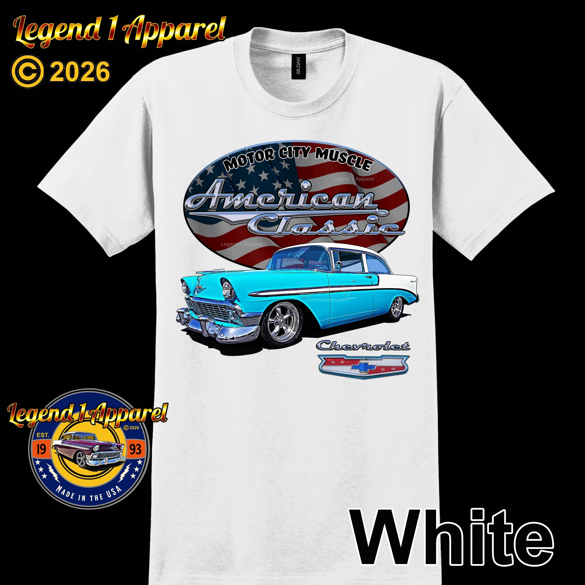 1956 Chevrolet Bel Air Coupe - American Classic Muscle Car T-shirt