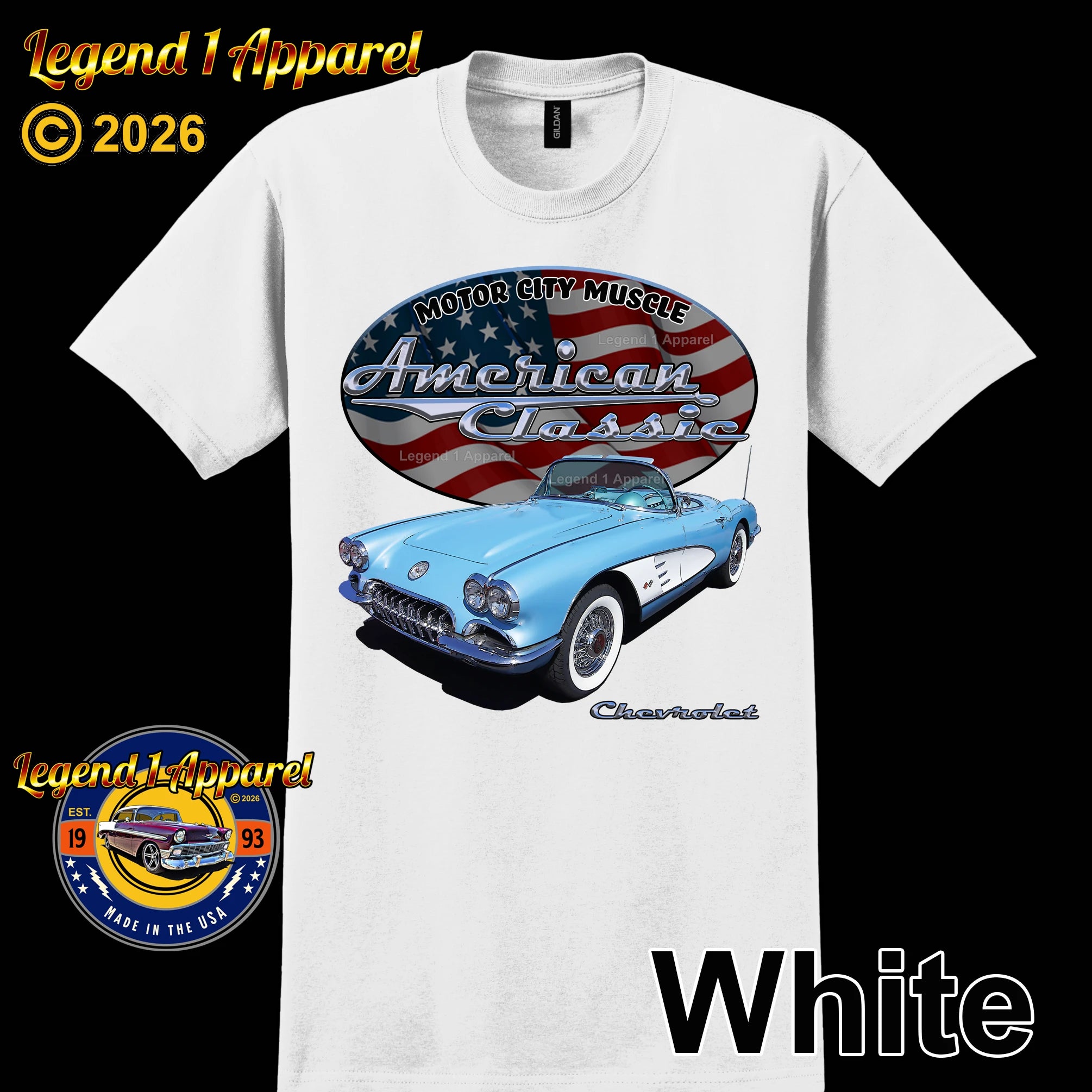 1960 Chevrolet C1 Corvette - American Classic Muscle Car T-shirt