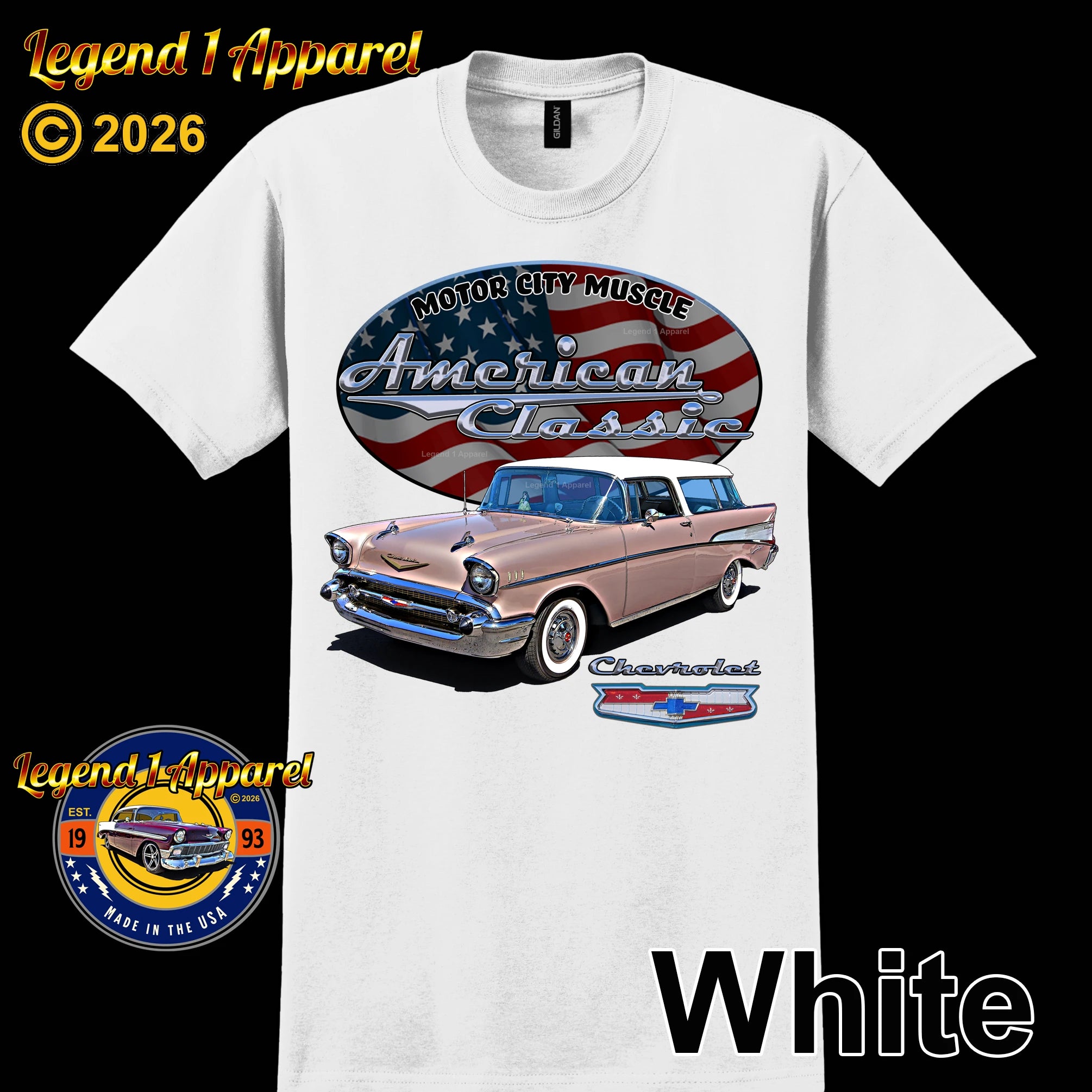 1957 Chevrolet Bel Air Nomad - American Classic Muscle Car T-shirt