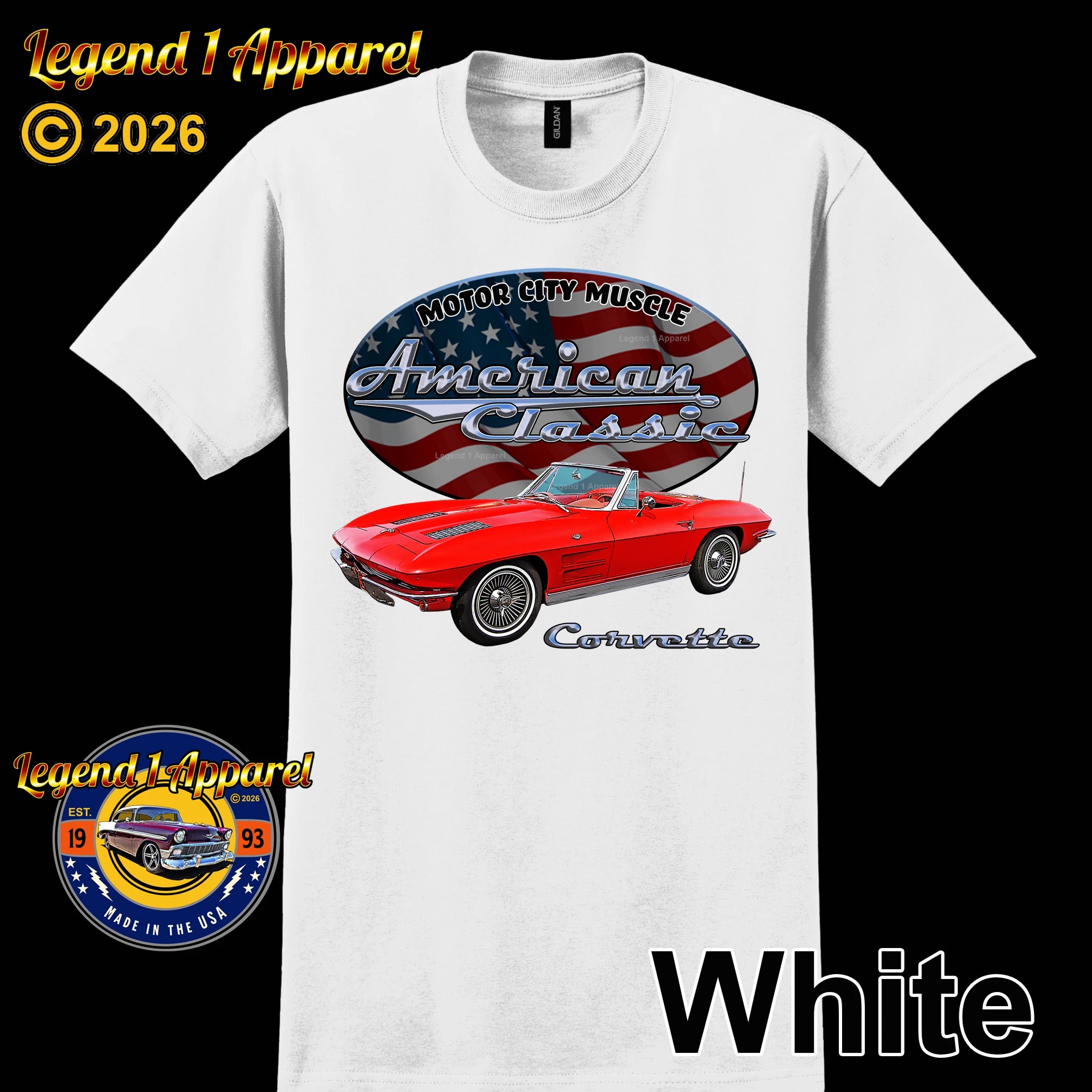 1963 Chevrolet C2 Corvette - American Classic Muscle Car T-shirt