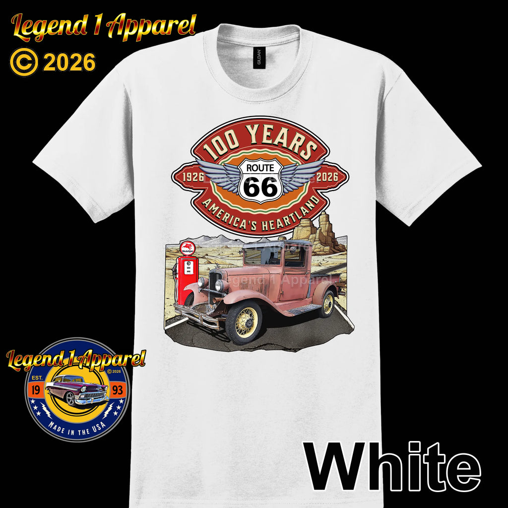 1932 Chevrolet Pick up Truck Classic Truck Graphic Tee – Route 66 100 Years T-Shirt