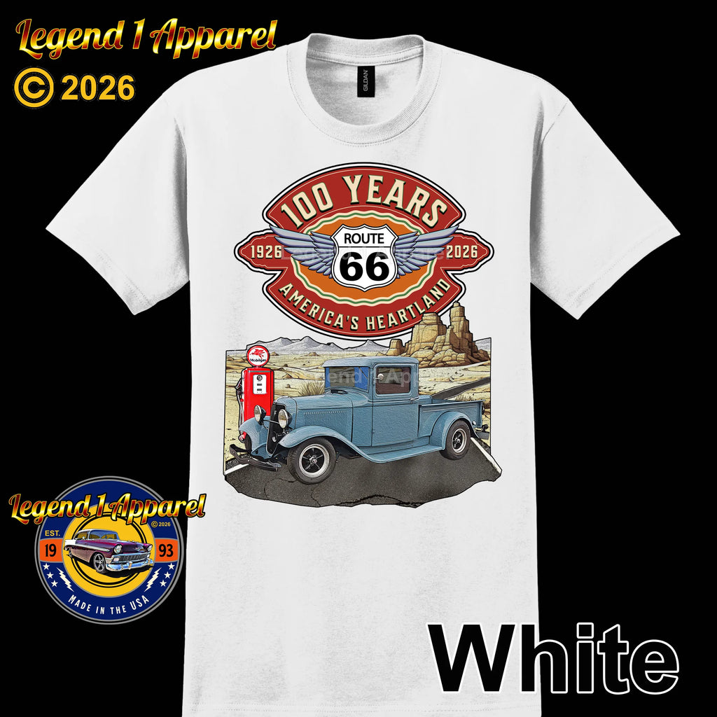1933 Ford Pick Up Classic Truck Graphic Tee – Route 66 100 Years T-Shirt